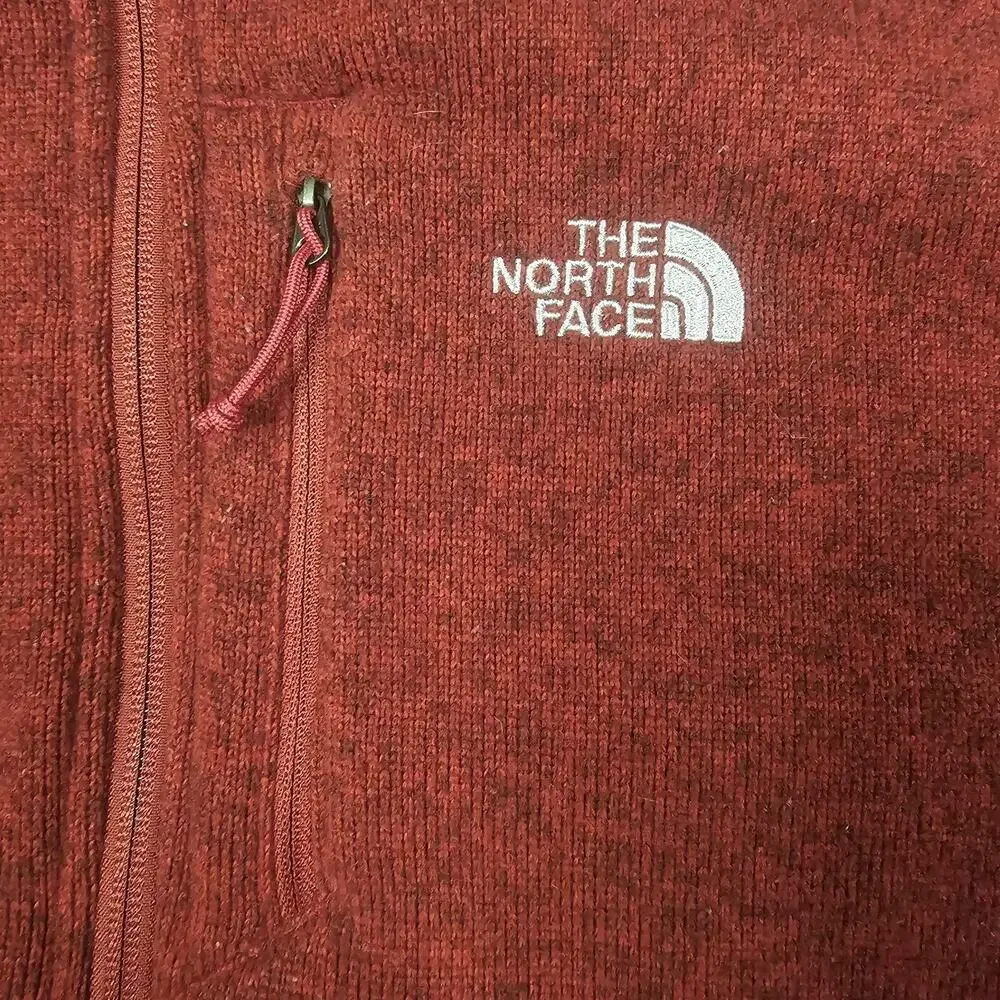 The North Face Jacket Large Red Gordon Lyons 1/4 Zip Fleece Outdoors Preppy